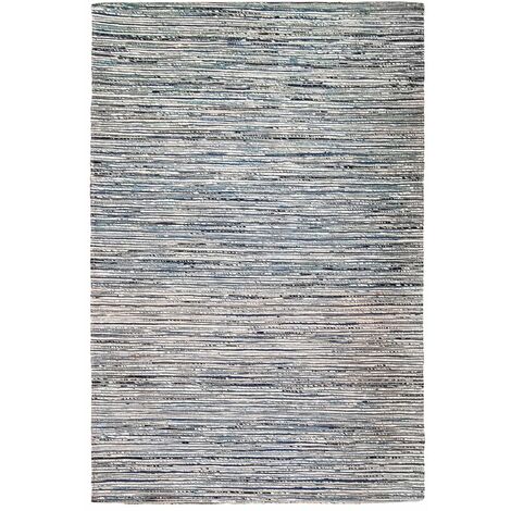 EFFLUVE - Tapis tressé fausse soie, chanvre, laine gris clair 180x270
