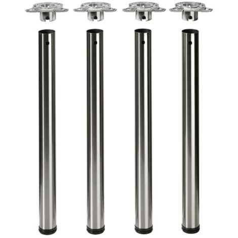Efua Tischbein-Set Stahl 710-740mm D=80mm Edelstahl-Finish