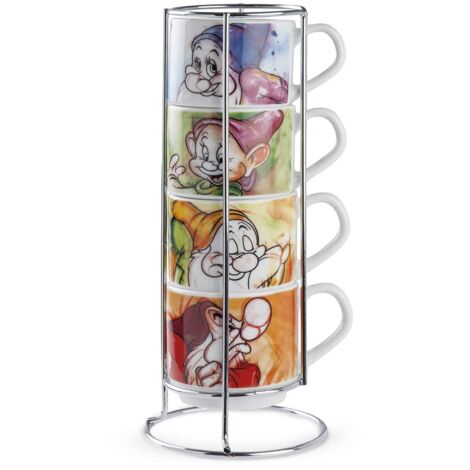 Egan Set di 4 tazzine da caffè di Disney della Collezione 7 Nani. Oggetto Realizzato in Porcellana di Colore Multicolor. La referenza è: 133002