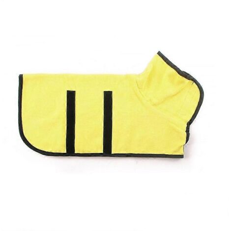Égayez votre animal avec ce peignoir de bain en microfibre unisexe, idéal pour chiots et chats. Serviette de plage portable, taille XXXL jaune, parfaite pour le séchage rapide après le bain ou la pisc