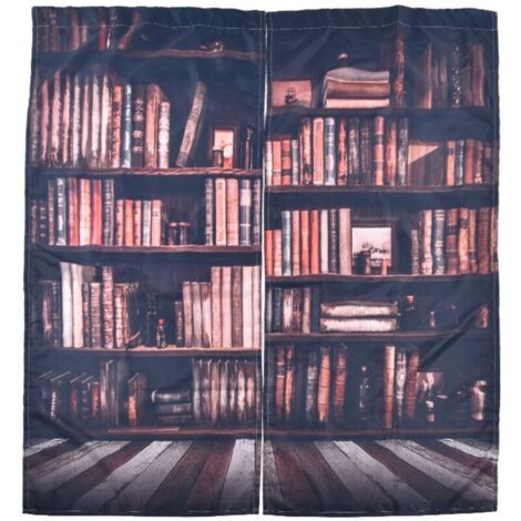 Égayez Votre Pièce avec des Rideaux d'ombrage Imprimés Bibliothèque 3D, 2 Tailles, Rideaux de Chambre à Coucher pour Le Salon, Lavables en Machine, Rayonne Polyester (170 200cm)