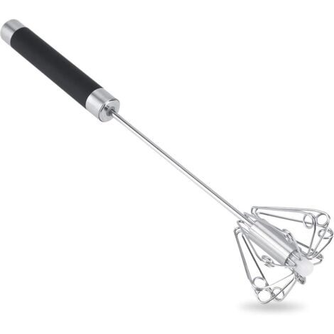 Egg Beater Manual Whisk Stainless Steel Anti-Rust Durable Rotating Kitchen Mixer Ideal Shaker