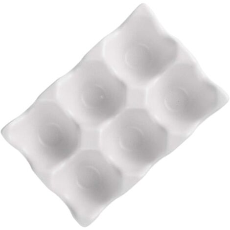 Egg Holder Egg Basket Non-Slip Ceramic Egg Box Shockproof Egg Storage Box Refrigerator (6 Grids White)