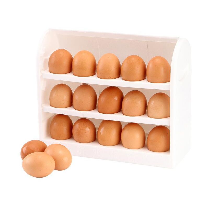 Fei Yu - Porte-œufs pour porte de réfrigérateur, récipient à œufs pliable et rabattable