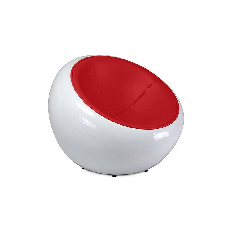 Privatefloor - Egg Poco Chair Armchair - Faux Leather Red