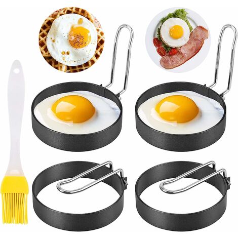Egg Ring, Round Professional Pancake Mold, Egg Cooker Rings For Cooking,  Stainless Steel Non Stick Round Egg Ring Mold For Fried Egg, Pancakes