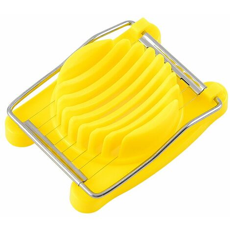 Egg Slicer, Egg Slicer for Hard Boiled Eggs, Aluminium Egg Slicer with Stainless Steel Wire, Heavy Duty Egg Cutter Dishwasher Safe(Yellow, Size: 10