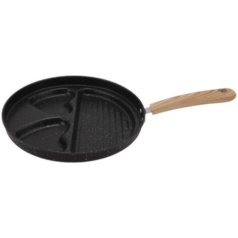 Egg Steak Divided Frying Pan 3 in 1 Multifunctional Prevent Stick Egg Beef Steak Cooker Pan for Home