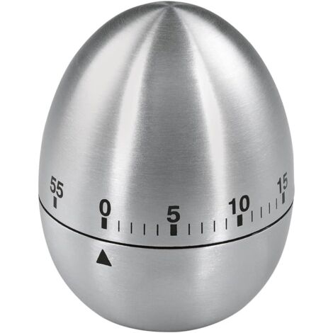 Egg timer (with timer function, hourglass, stainless steel) Silver
