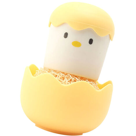 EGGELL Schüssel- und Pfannenreinigungsbürste mit Fasern und abnehmbarem, hühnerförmigem Bürstenkopf – ideal für eine praktische und hygienische Küche