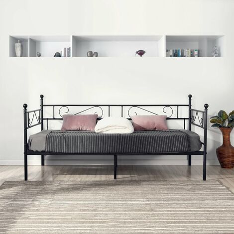 Eggree – Lit simple en métal 90x190 cm – Structure robuste avec sommier à lattes – Pieds antidérapants – Facile à entretenir et à monter