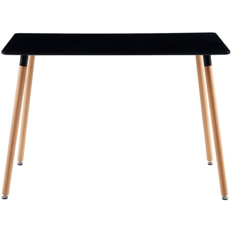 Eggree – Table de salle à manger rectangulaire en panneaux de fibres – Style scandinave – 110 x 70 x 73 cm – Pieds en hêtre massif