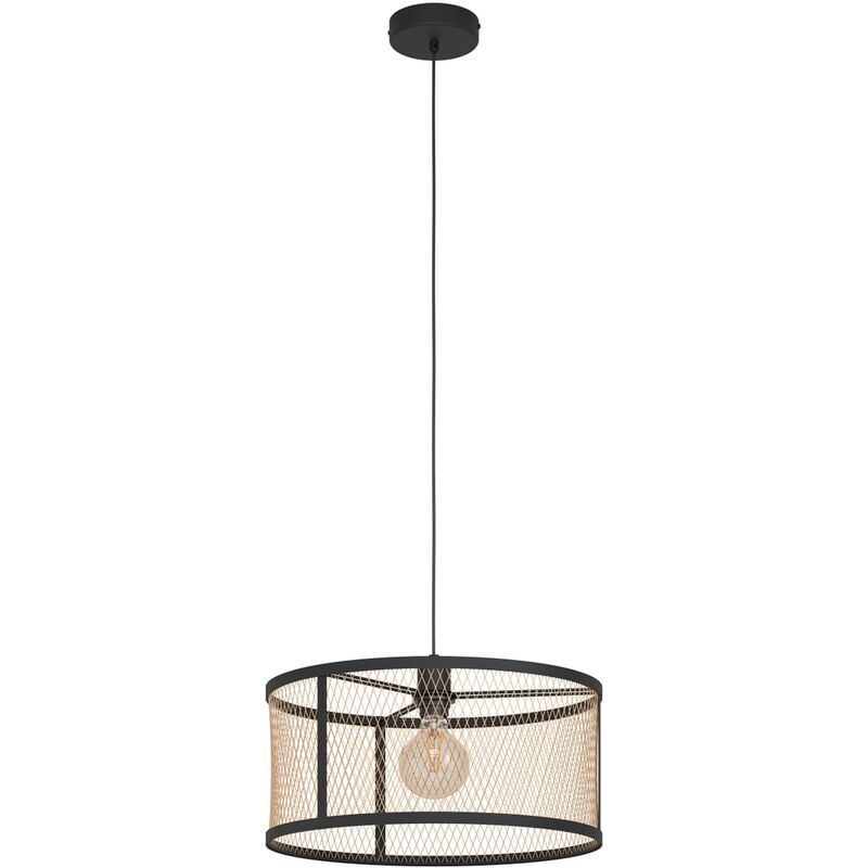 

43604 Delow - Lámpara de techo (110 x 45 cm, regulable), color negro y latón - Black - Eglo