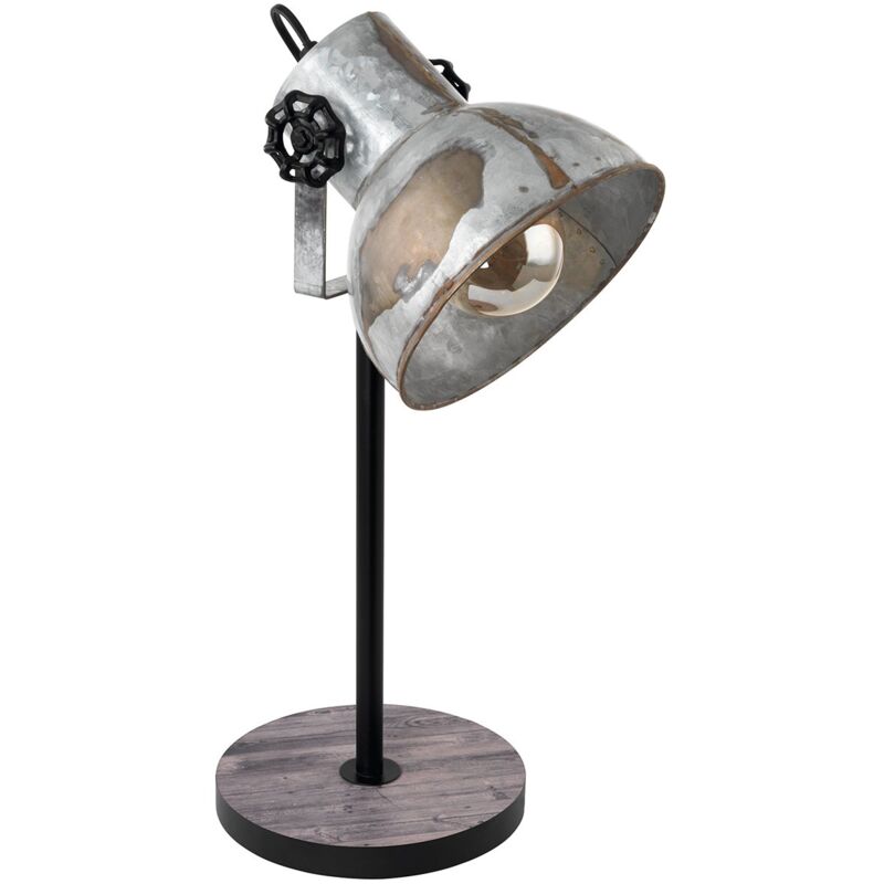 Lampada Da Tavolo Vintage Barnstaple Legno Marrone Patinato 1 Luce E27