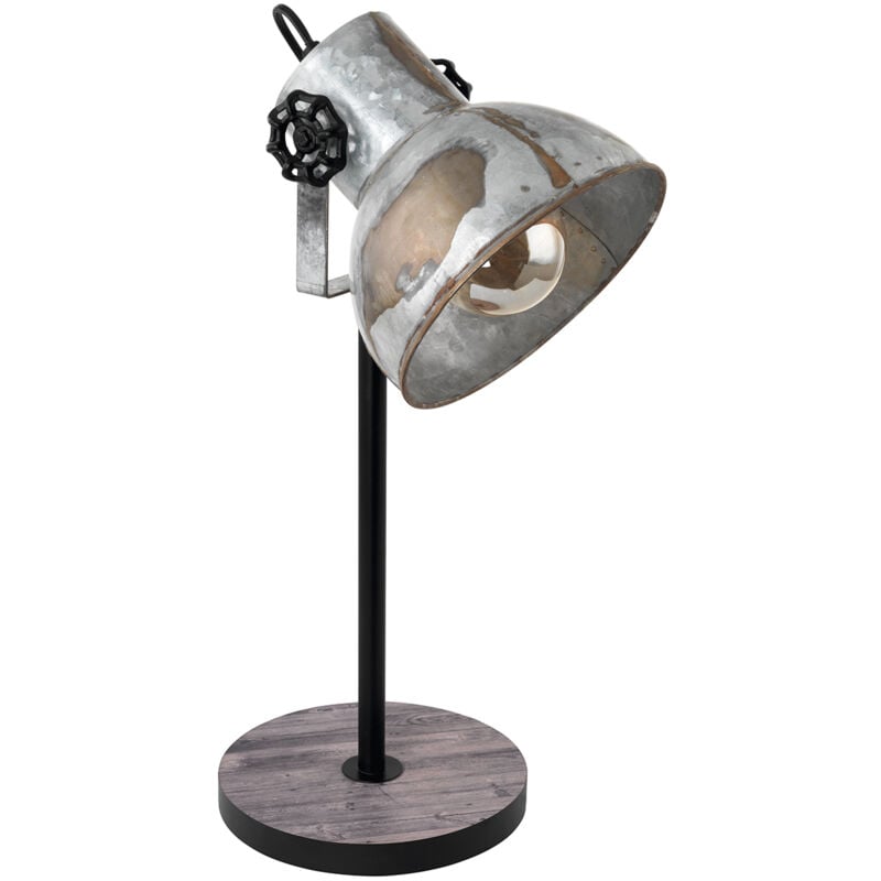 Lampada Da Tavolo Vintage Barnstaple Legno Marrone Patinato 1 Luce E27