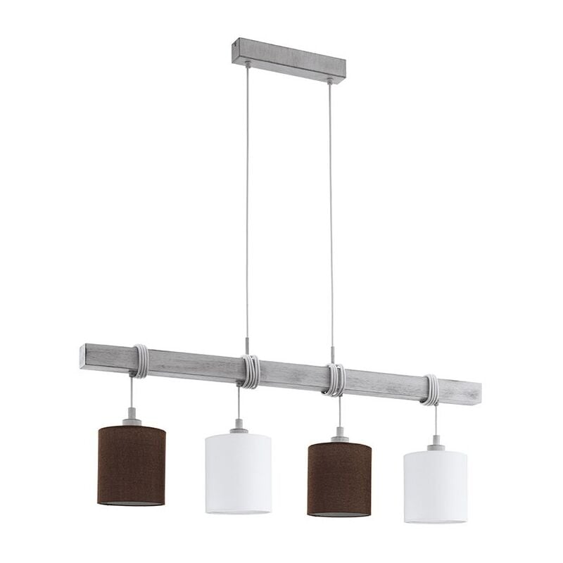 Lampadario Industrial Townshend 2 4 Luci Metallo Bianco e Bianco Patinato - Bianco