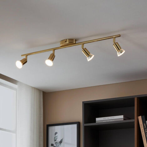 Eglo 4er LED Spot Buzz messing 68,5 x 6,5 cm GU10, warmweiß Deckenlampen & Kronleuchter