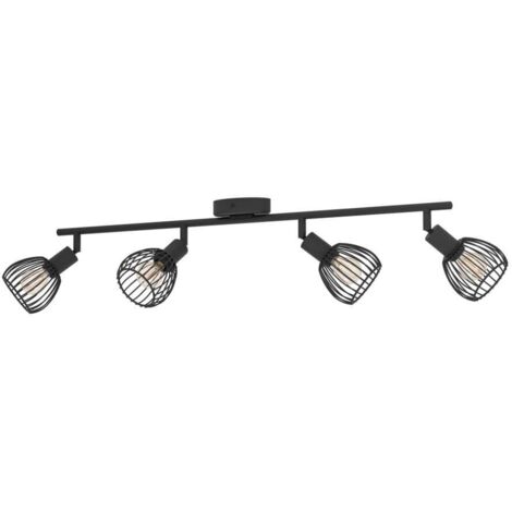 Eglo 4er Spot Sonnino schwarz 78 x 10 cm E14 Deckenlampen & Kronleuchter