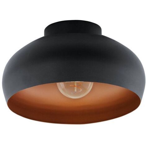 Eglo 900555 Deckenleuchte MOGANO 2 schwarz/kupfer E27 1X40W H:17.5cm Ø28cm dimmbar