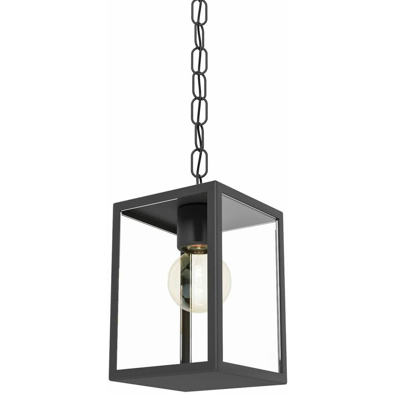 Image of Outdoor lampada a sospensione luce, 1 luce E27 nero / clear alamonte 1