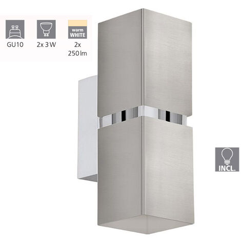 EGLO Wandleuchte /2 GU10 CHROM/WEISS 'PASSA' (95377)