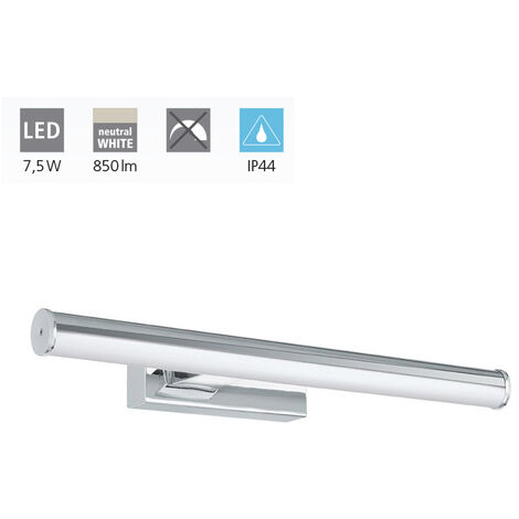 Silber / T): Farbe: FACKELMANN x x LED-Aufsatzleuchte A-83474 x ca. fürs für / SCENO 10 LED-Leuchte / Spiegelschrank Maße hochwertige 2 x 56 Badezimmer / cm Energieeffizienzklasse (B H