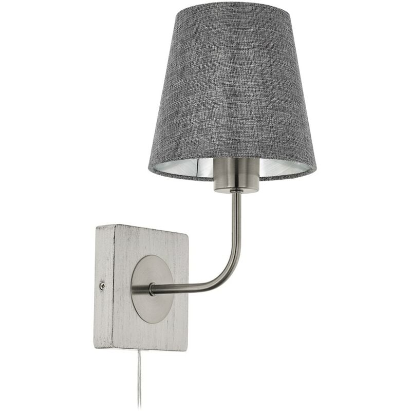 Image of Eglo - Parete lampada pausia patina bianco, nichel opaco l grigio: 16cm h: 32 centimetri d: 20,5 centimetri