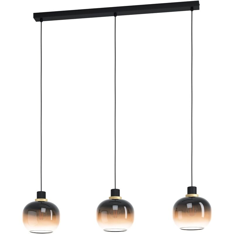 

99615 Oilla - Lámpara de techo (latón, 95 x 19 x 110 cm, intensidad regulable), color negro y marrón - Black - Eglo