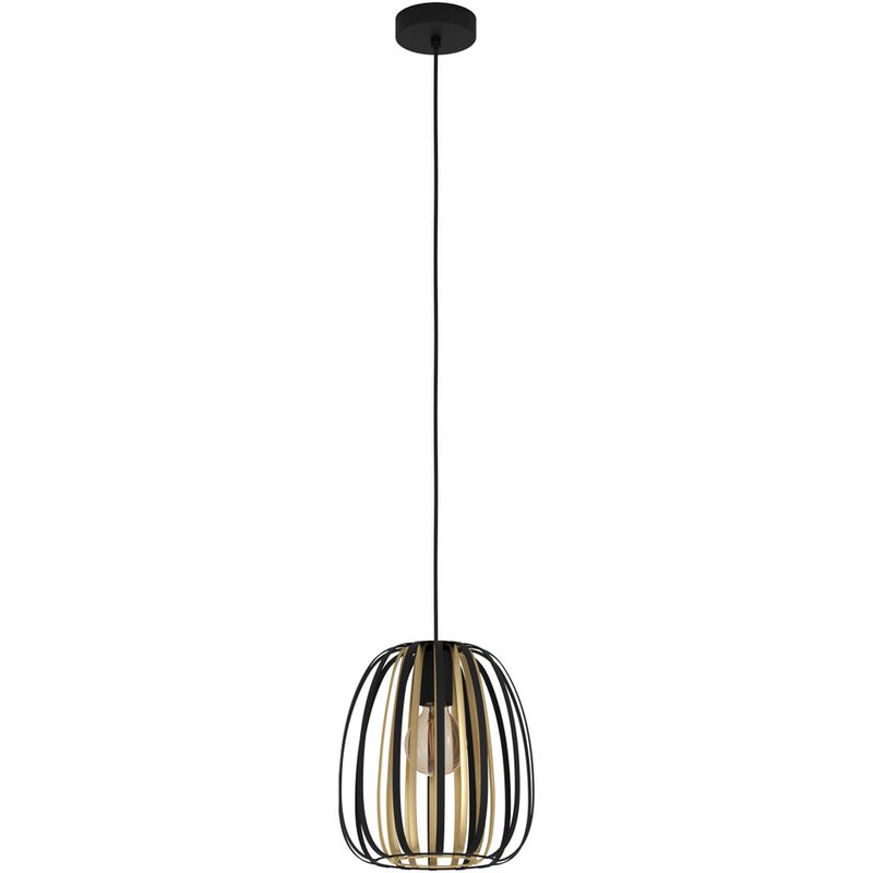 

99665 ENCINITOS - Lámpara de techo (110 x 25,5 cm, intensidad regulable), color negro y dorado - Black - Eglo