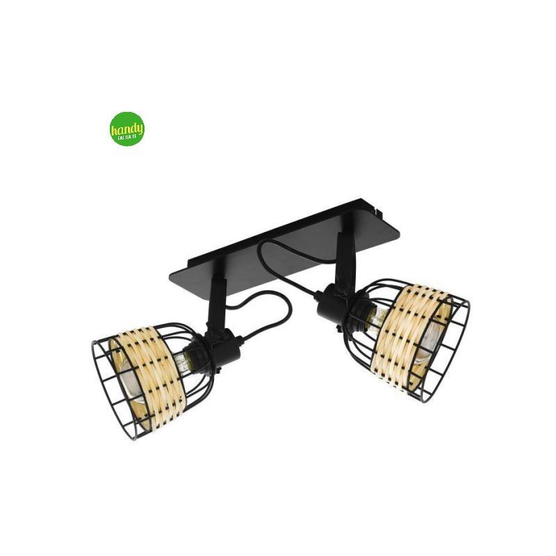 Faro Anwick Eglo 2xE27 Nero Rattan