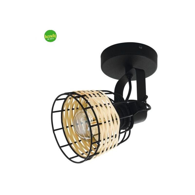 Faro Anwick Eglo 1xE27 Nero Rattan