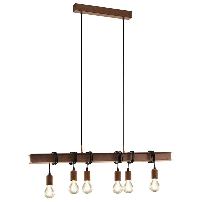 Lampe à suspension townshend 4 l antique brun: 100,5cm b: 7cm h: 110cm