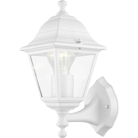 Eglo Außen-Wandleuchte Belfort 1 Weiß Stehend Wandlampe Außenleuchte Stahl
