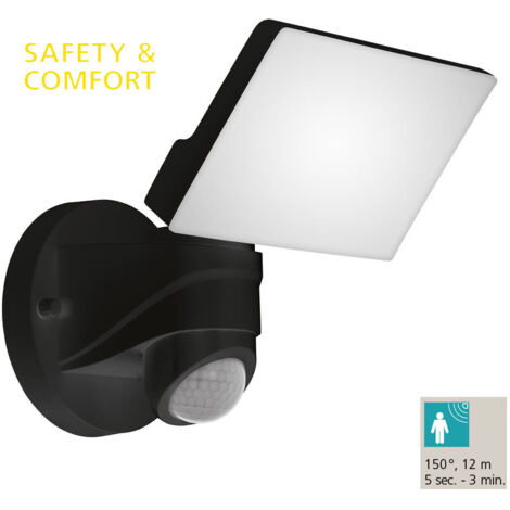 EGLO Außenleuchte -LED-WL M.SENSOR SCHWARZ 'PAGINO' (98178)