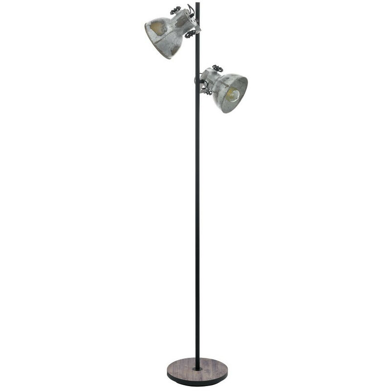 Barnstaple 2 Lamp Multi Arm Floor Lamp Brown-Patina, Black - Eglo