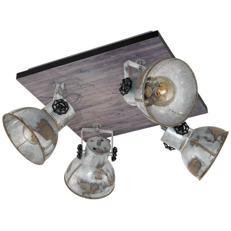 Barnstaple 4 Lamp Spotlight Clusters Brown-Patina, Black - Eglo