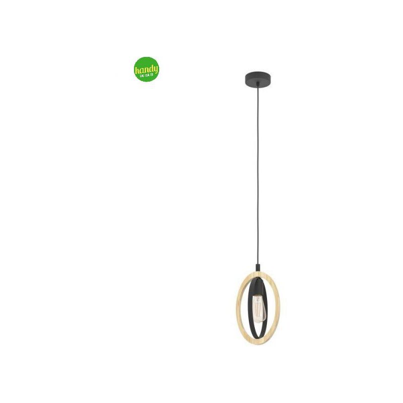 Lampadario Sospeso Basildon Eglo 1xE27 Nero