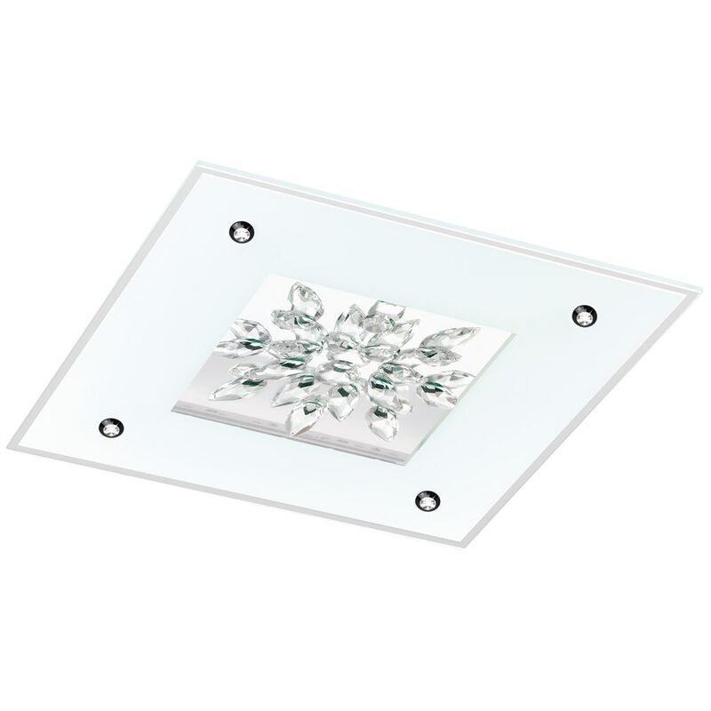 Image of Eglo - soffitto led benalua 1 con cristalli bianchi bianco, libero l: 47 centimetri b: 47 centimetri h: 7,5 centimetri