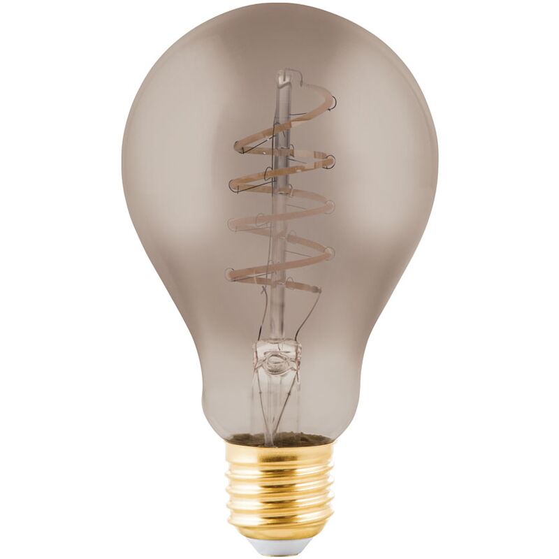 

Bombilla LED E27, regulable, color negro y transparente, espiral LED 4 W , equivalente a 15 W , 100 lúmenes, E27 LED blanco cálido, 2000 K, A75, 7,5