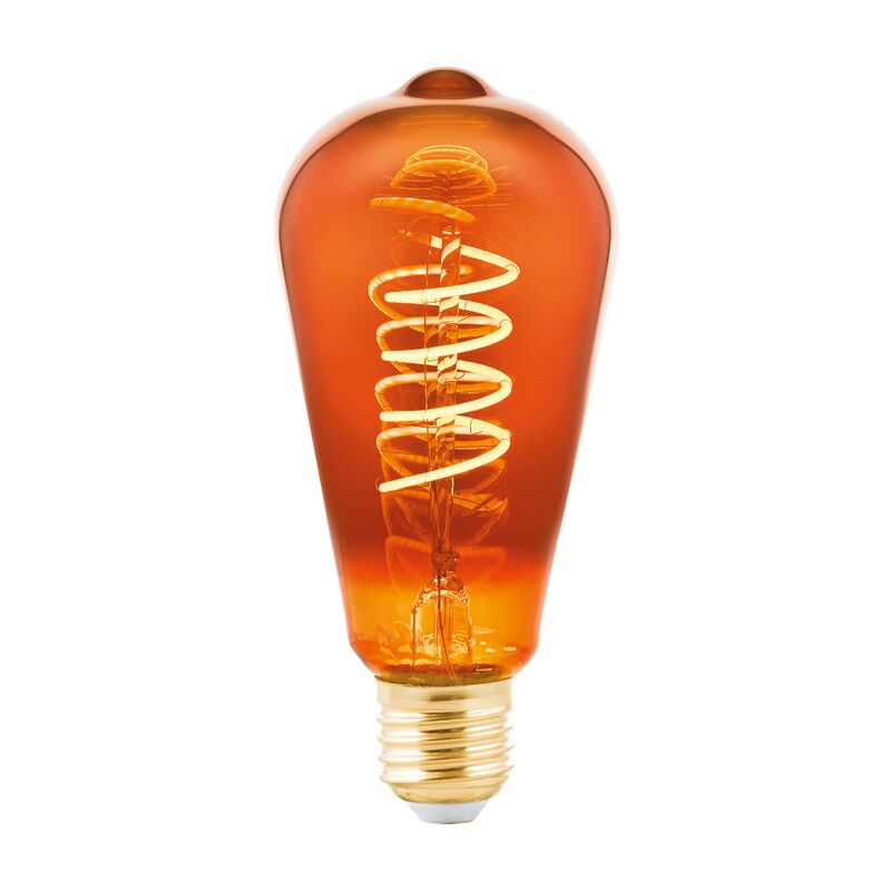 

Bombilla LED E27 regulable, diseño vintage de cobre, espiral LED 4 W , equivalente a 15 W , 90 lúmenes, E27 LED blanco cálido, 2000 K, bombilla