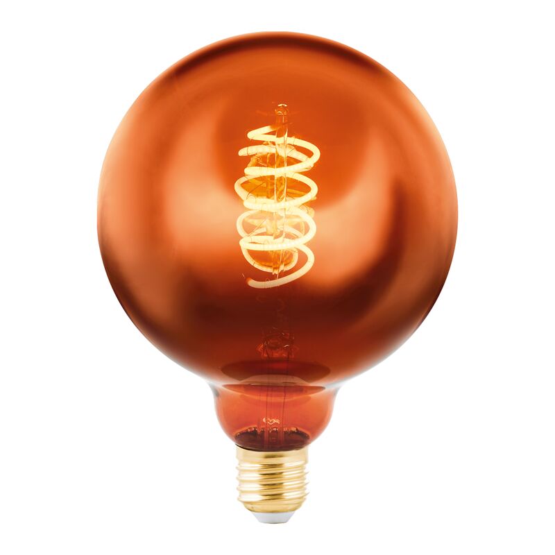 

Bombilla LED E27 regulable, diseño vintage de cobre, espiral LED Globe 4 W , equivalente a 15 W , 90 lúmenes, E27 LED blanco cálido, 2000 K, bombilla