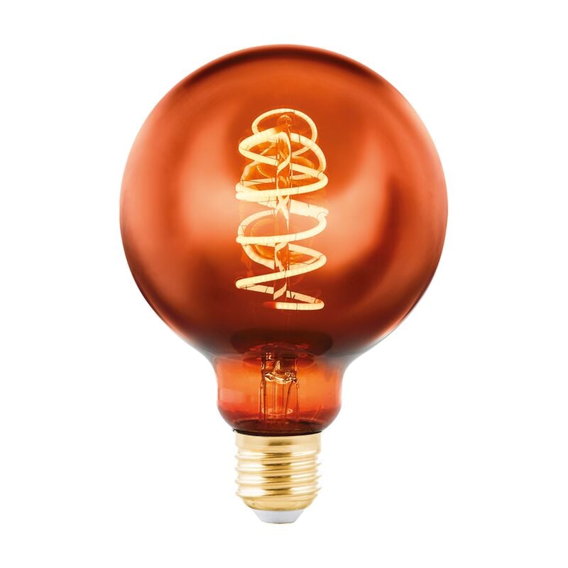 

Bombilla LED E27, regulable, diseño vintage de cobre, espiral LED globo de 4 W , equivalente a 15 W , 90 lúmenes, E27 LED blanco cálido, 2000 K,
