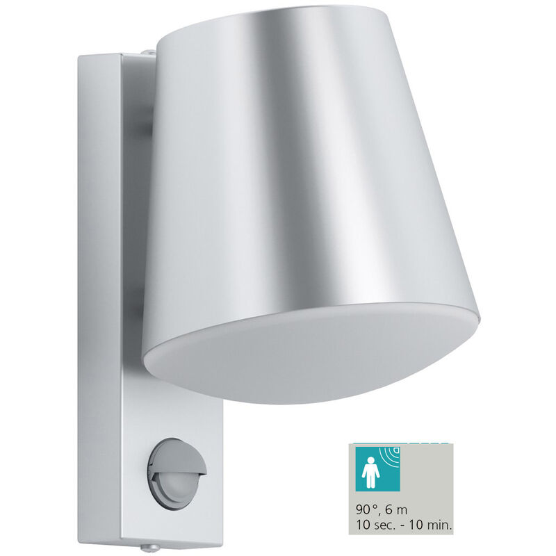 Image of Eglo - lampada da parete esterna inossidabile caldiero l bianco: h 14 centimetri: 24cm d: 18,5 centimetri sensore IP44