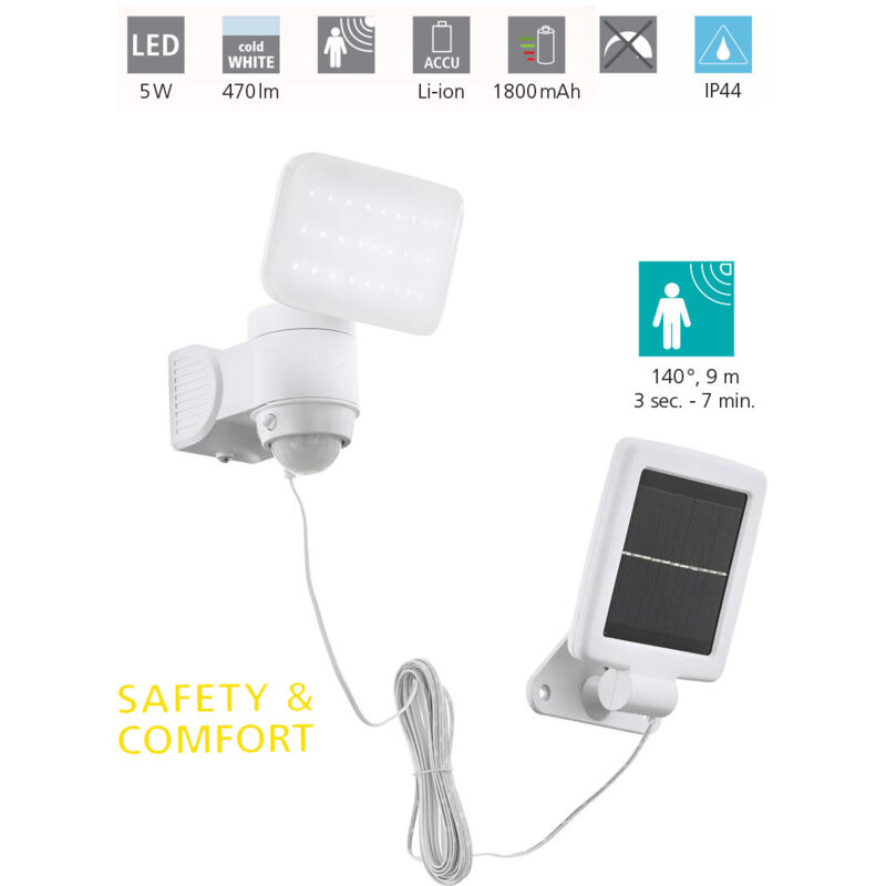 Eglo - Faretto Panello Solare Casabas Policarbonato Bianco Led