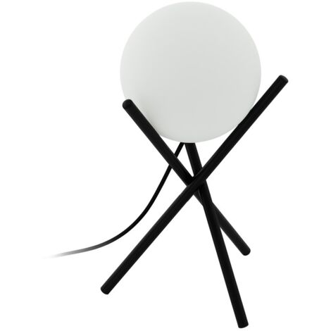 Eglo CASTELLATO Lampada da Tavolo, Altezza 33 cm, Acciaio, 28 W, Nero