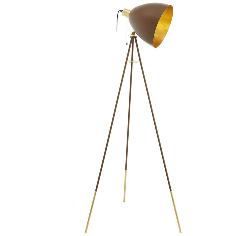 Chester Tripod Floor Lamp Rust-Coloured, Gold - Eglo