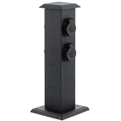 Eglo colonnina per esterno park 4 con prese colore nero altezza 40 cm 93426