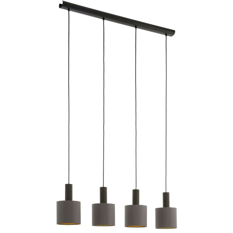 Concessa 4 Lamp Straight Bar Pendant Ceiling Light Dark Brown - Eglo