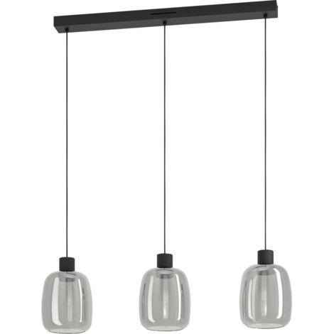 Eglo Connect 3er Hängeleuchte Molochio-Z schwarz 88 x 12,5 cm Pendelleuchte