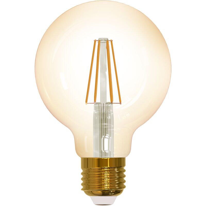 

connect , Bombilla LED E27 , 5,5 W equivalentes a 41 W , 500 lúmenes, E27, intensidad regulable, luz blanca cálida, 2200 K, bombilla LED G80, 8 cm de
